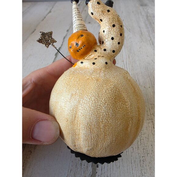 Nicole Sayre Midwest Cannon pumpkin clown Halloween jack-o'-lantern glitter figu - Picture 7 of 8